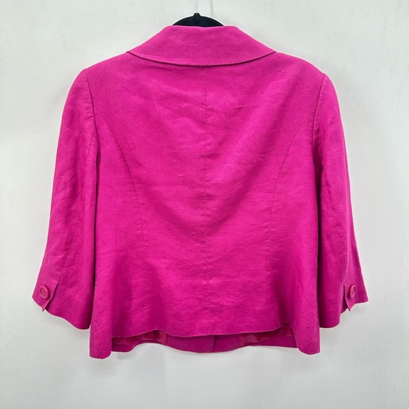 PLANET 12 Linen large button Scandi girl timeless effortless Lagonlook blazer - Picture 2 of 10